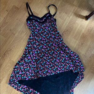 Silence + Noise Black Multicolor High Low Dress